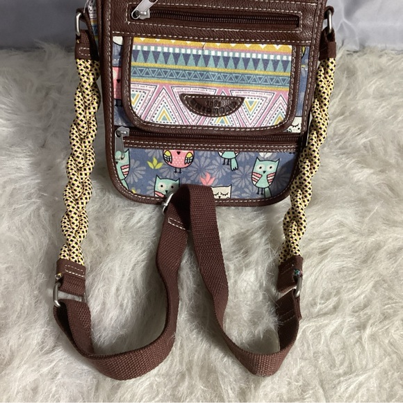 UNIONBAY Owls Colorful Organizer Crossbody Bag with Braided Strap, ID Holder - Picture 13 of 14